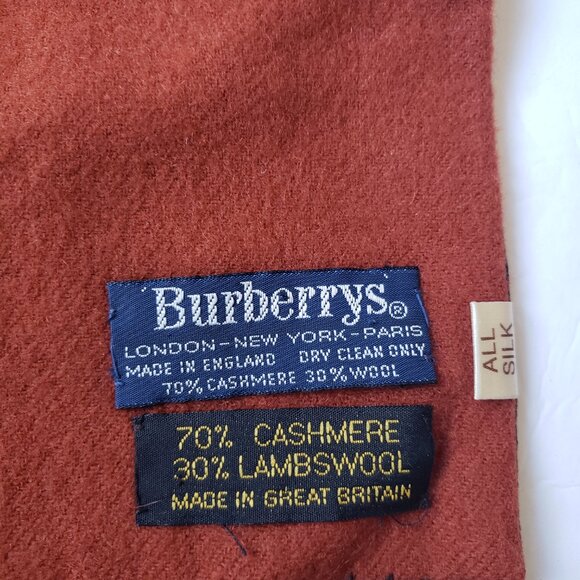 BURBERRY Vintage Cashmere Wool Silk Paisley Print Reversible Fringed  Scarf - Picture 3 of 5